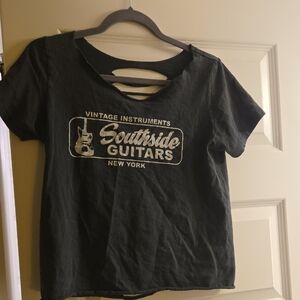 Black Southside Guitars T-Shirt New York small Tshirt Back Cut Out So Cute!!! 💕